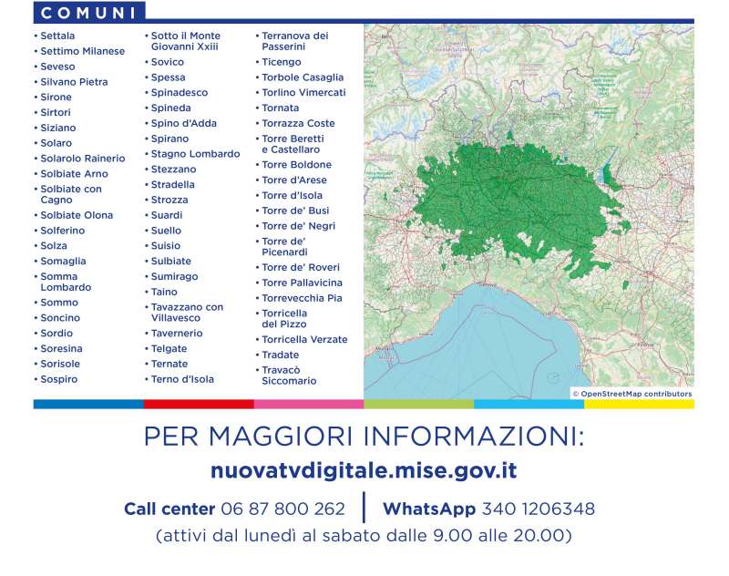 Rilascio banda 700 e refarming frequenze Digitale Terrestre Lombardia (8 Marzo 2022)